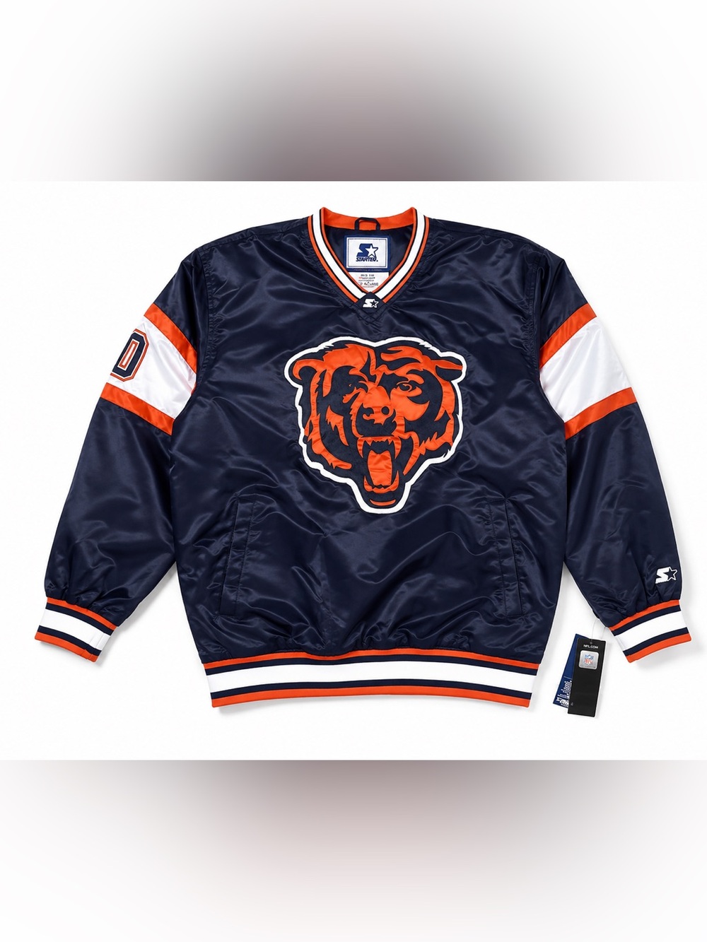 STARTER Chicago Bears Navy & Orange Pullover Jacket Size XXL NWT